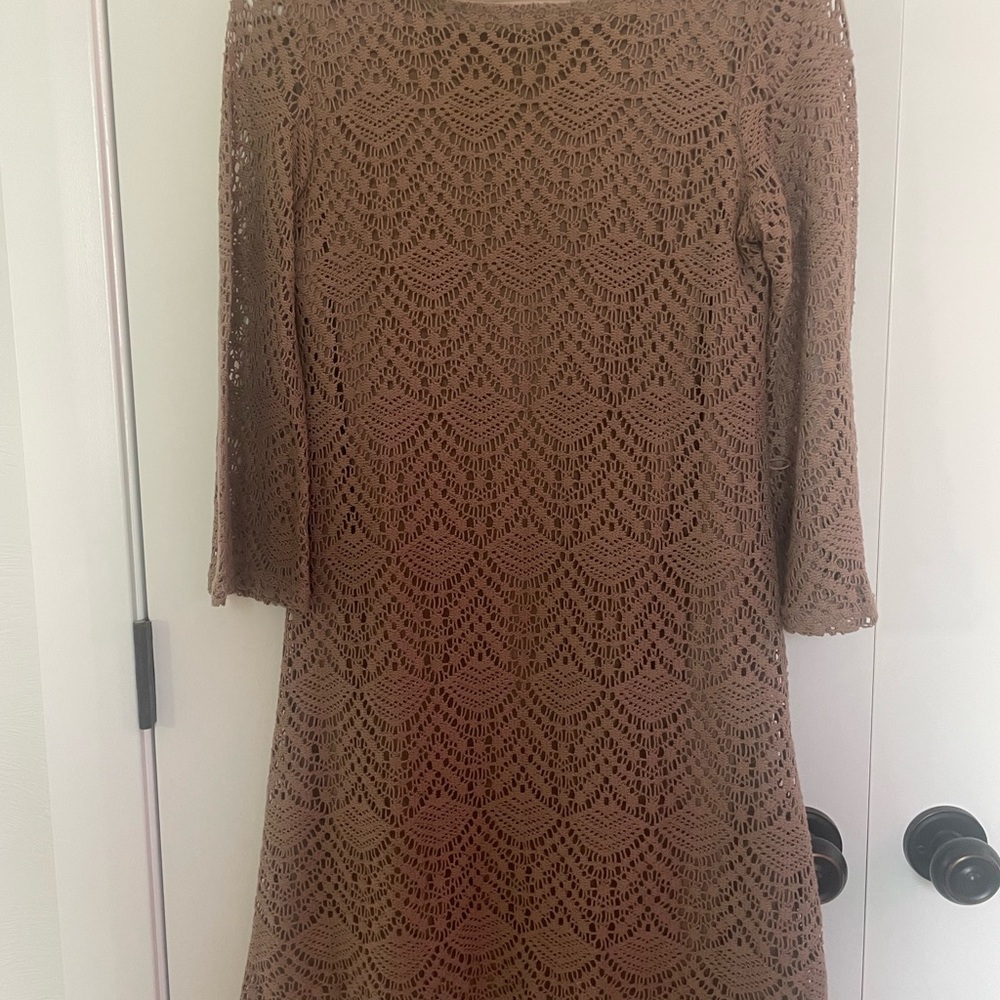 Elegant Brown Lace Dress